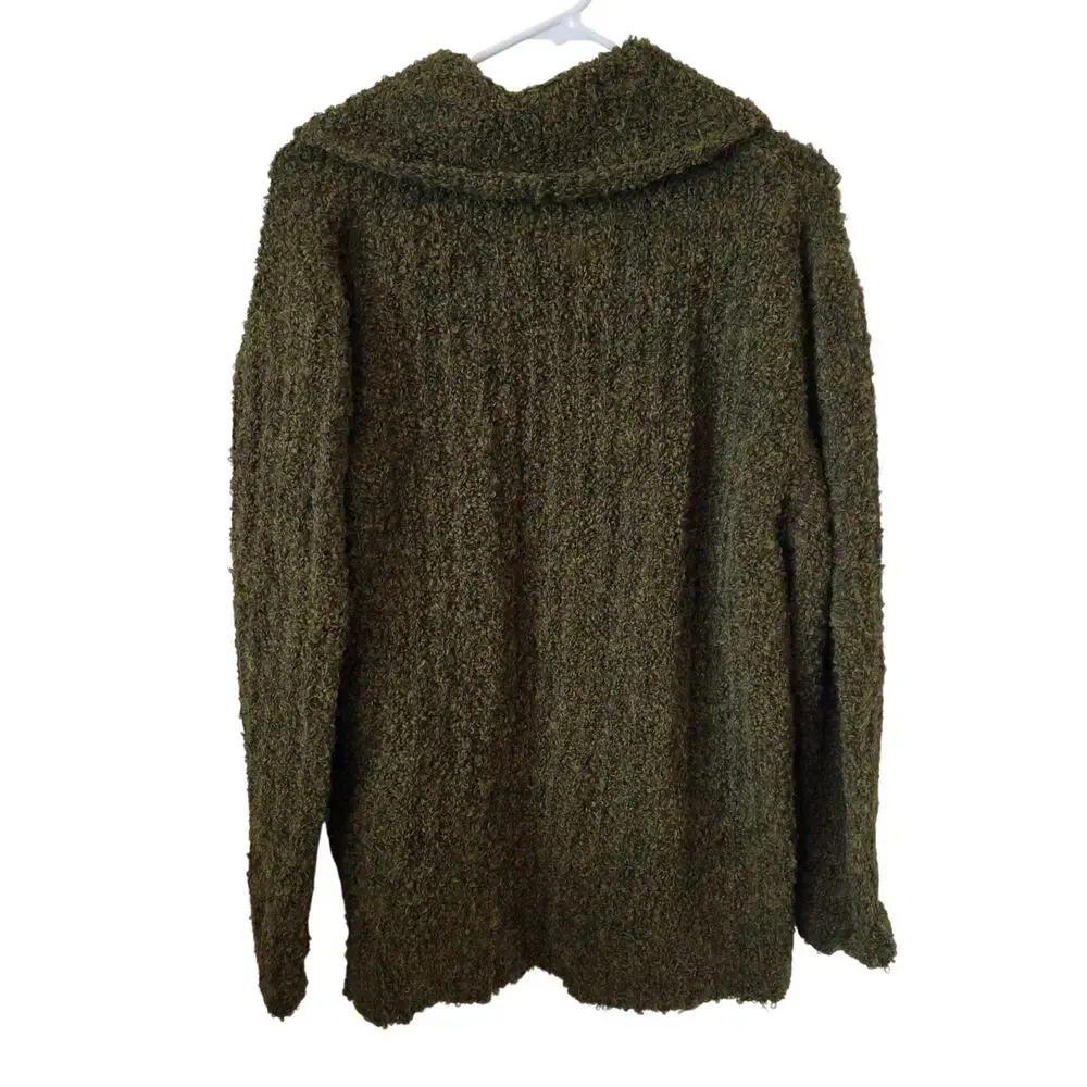 Tabask Womens Alpaca Wool Blend Cardigan Sweater Size Medium Green